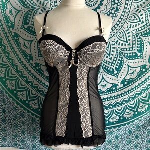 Black and White Lace Lingerie